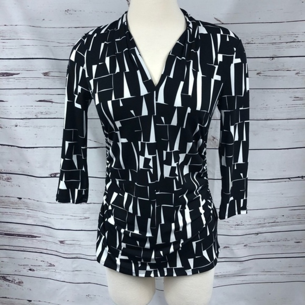 Vince‎ Camuto Black Printed Blouse